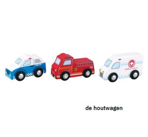 houten speelgoed auto's hulpdiensten 